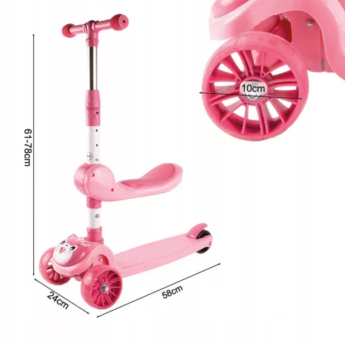 Háromkerekű roller rózsaszín