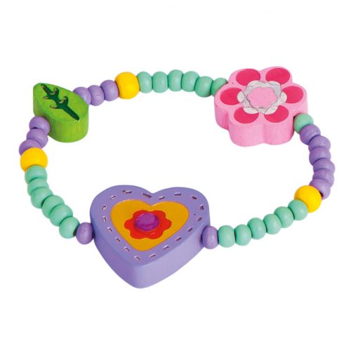 Bino 9989043 Szíves, szivárványos karkötő lila szív