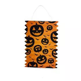 Tök Mintás Henger Lampion Halloween-re – 16 cm