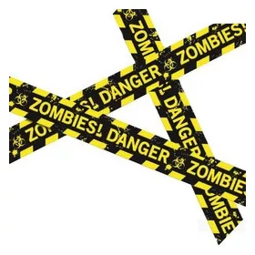   Danger Zombie feliratú Halloween kordonszalag – 6 méter, nejlon dekoráció