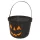 Halloween cukorka gyűjtő vödör fekete sütőtök mintával, 20 cm