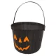 Halloween cukorka gyűjtő vödör fekete sütőtök mintával, 20 cm