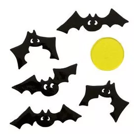   Denevér Mintás Zselés Ablakdekoráció – 6 db Üveg Matrica Halloweenre