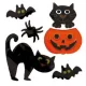 Halloween Mintás Zselés Ablakdekoráció – 6 db Cica, Denevér, Tök, Pók Mintás Üveg Matrica