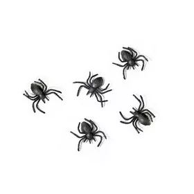   Műanyag Fekete Halloween Dekorációs Pókok – 3 cm, 10 db-os Csomag