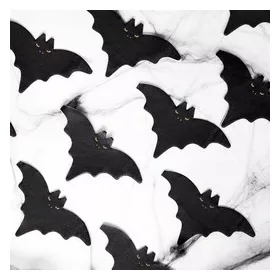   Halloween Denevér Formájú Fekete Papírszalvéta – 16x9 cm, 20 db