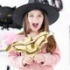 Denevér Formájú Fényes Arany Parti Tányér Halloween-re – 38 cm, 6 db