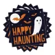 Happy Haunting Fekete-Narancs Feliratos Halloween Parti Szalvéta – 33×33 cm, 16 db