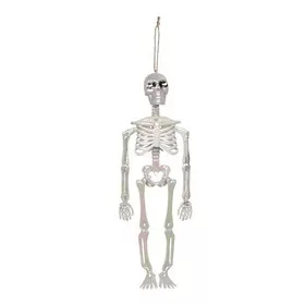   Mini fényes holografikus csontváz dekoráció – 32 cm műanyag Halloween dísz