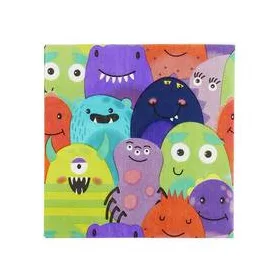   Színes Szörnyecskés Papír Szalvéta – Cuki Halloween Parti Szalvéta, 33×33 cm, 8 db-os
