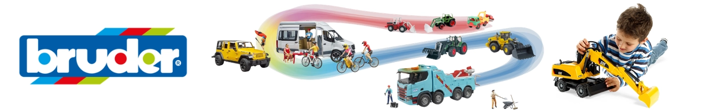 Bruder bworld figurák és funkcionális játék munkagépek: CAT markolók, John Deere traktorok és Scania teherautók