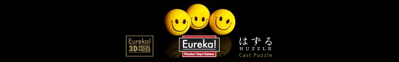 Eureka logikai játékok kategória banner a Kreatívjátékban: Huzzle Cast fém ördöglakatok, Secret Escape szabadulódobozok, 3D fa puzzle modellek és bambusz fejtörők beszállítói készletről.