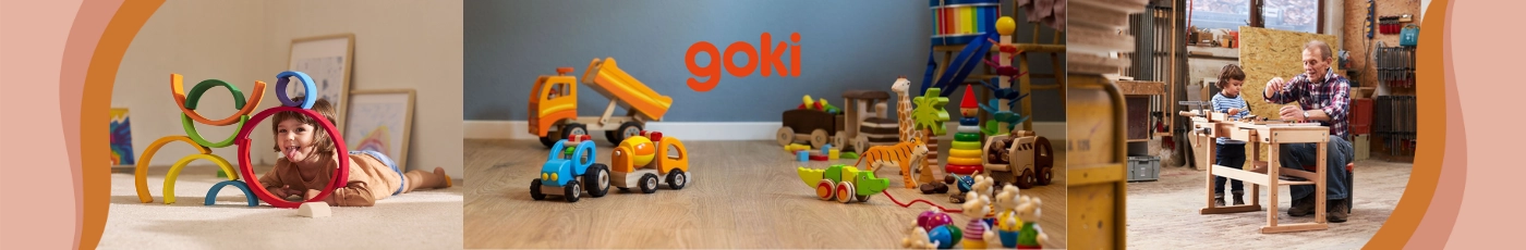 Goki minőségi fajáték kategória: Természetes fa építőkockák, Montessori fejlesztő eszközök, bébi csörgők, kaleidoszkópok és hangszerek a Kreatívjáték webáruházban.