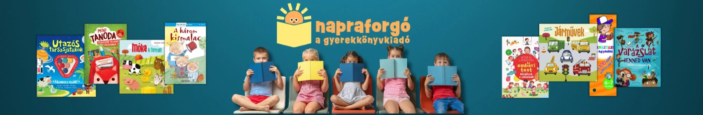 Napraforgó Kiadó színes könyvkínálata: Érzelmek erdeje sorozat, interaktív ablakos könyvek és matricás foglalkoztatók.