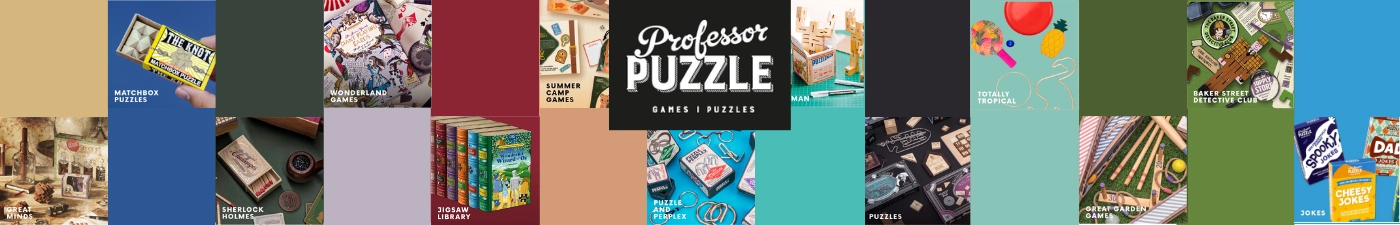 Professor Puzzle prémium logikai játékok, fa és fém ördöglakatok, valamint tematikus kirakók gyűjteménye.