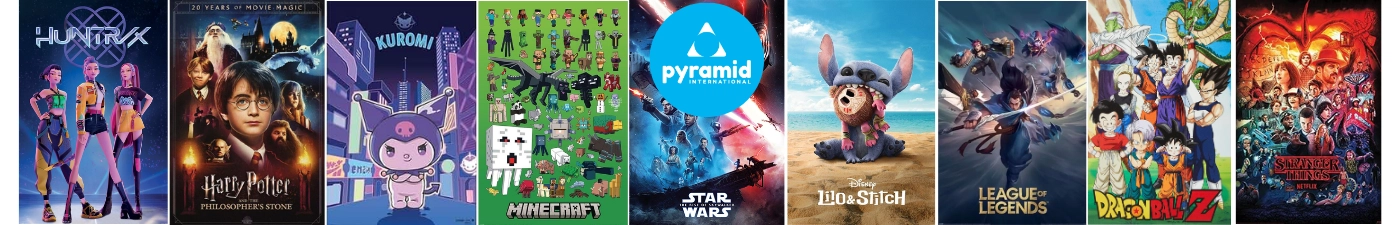 Hivatalos licencelt ajándéktárgyak, poszterek, bögrék és írószerek a popkultúra legnagyobb ikonjaival a Pyramid International-től.