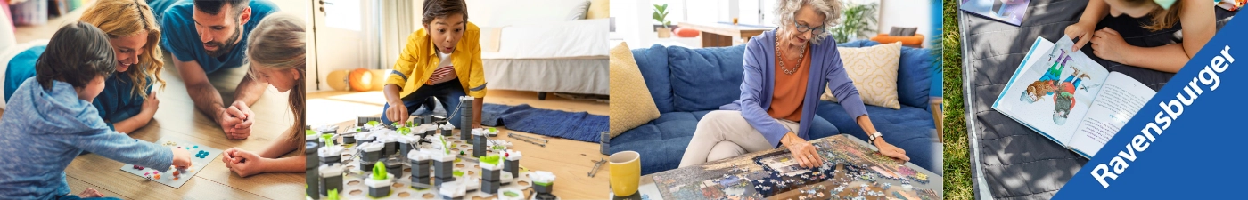 Ravensburger prémium puzzle-ök, GraviTrax építőjátékok és ismeretterjesztő gyermekkönyvek széles választéka.