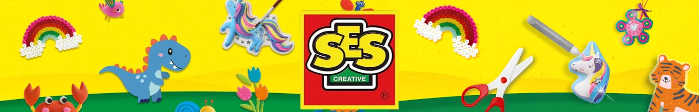 SES Creative biztonságos és kimosható gyermekjátékok a Kreatívjáték webáruházban: My First első ujjfesték készlet, gluténmentes babagyurmák, vasalható gyöngyök sablonnal, 3D gipszkiöntő játékok és kimosható filctollak.