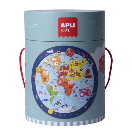 APLI Kids kör alakú világtérkép puzzle